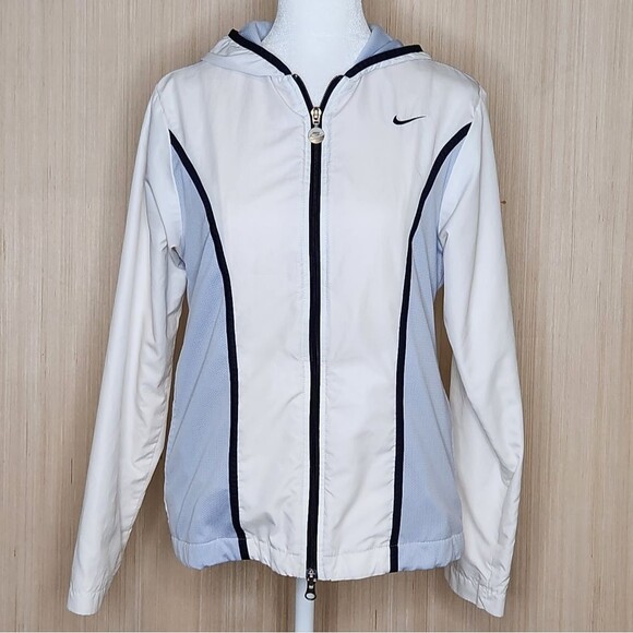 Nike Windbreaker Jacket Lightweight Zip Up White Pale Purple Women's Small - Picture 1 of 12